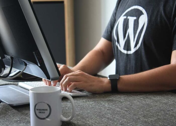 Une personne travaille sur Wordpress