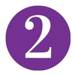 chiffre 2 dans un rond violet