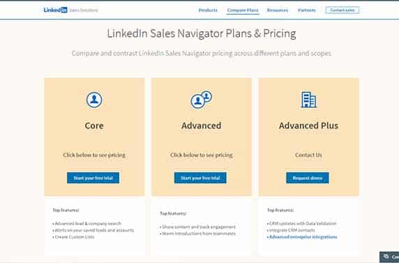 capture écran Sales Navigator LinkedIn