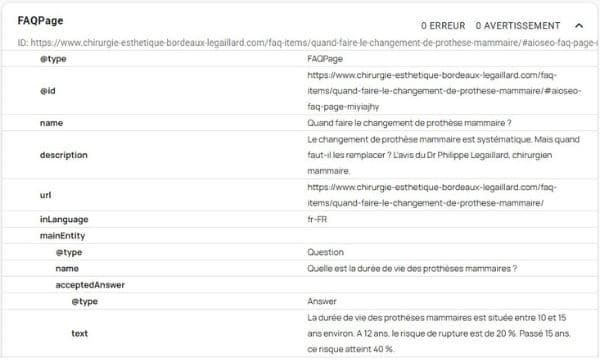 Données structurées FAQPage
