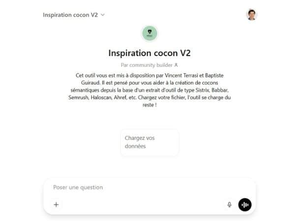 Inspiration Cocon V2 dans ChatGPT