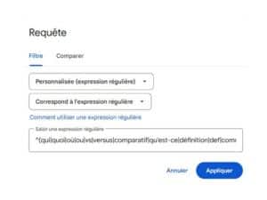 REGEX dans la Search Console