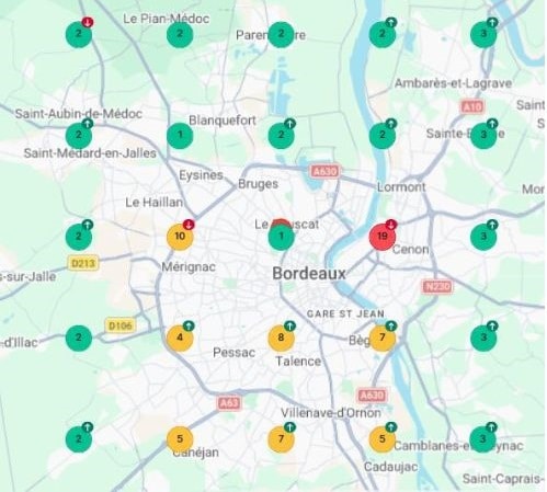 Carte de position créée avec Semrush Local